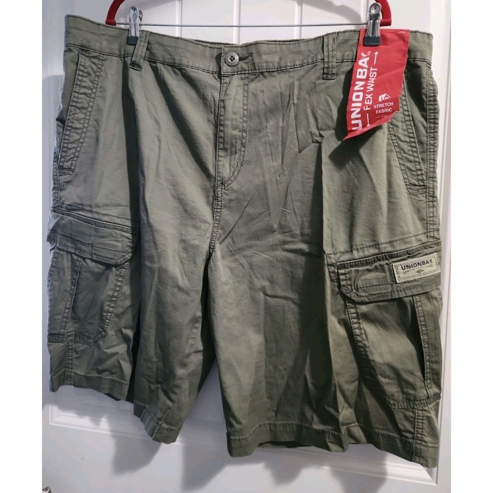 UnionBay Cargo Shorts Men's Size 42 Dusty Olive Flex Waist NWT